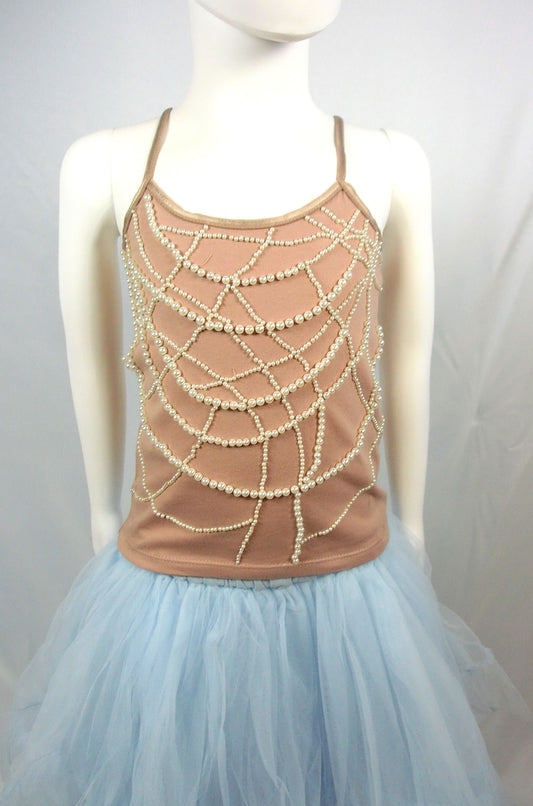 Tutu Du Monde Beaded Top in Taupe *C1,E1*